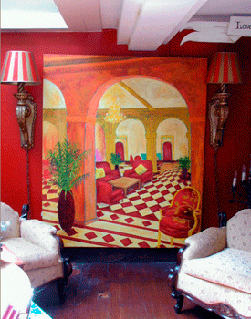 Interior painting of grand lobby